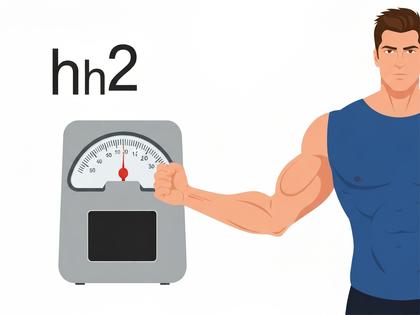 体重計と筋肉質な男性の腕をイメージしたイラスト的なシーン