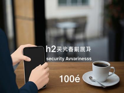 防犯意識をイメージしたスマホとカフェのシーン