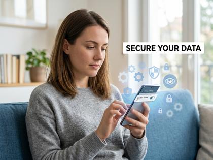 スマホのプライバシー設定を確認する女性のイメージ