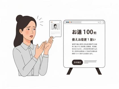 怪しい求人サイトを警戒している女性のイメージ