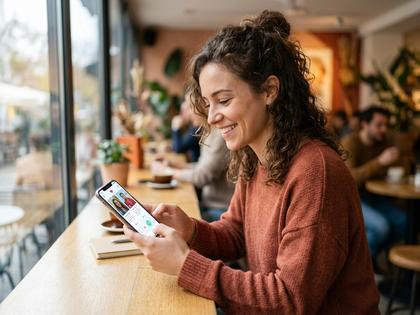 スマホでマッチングアプリを使う女性のイメージ