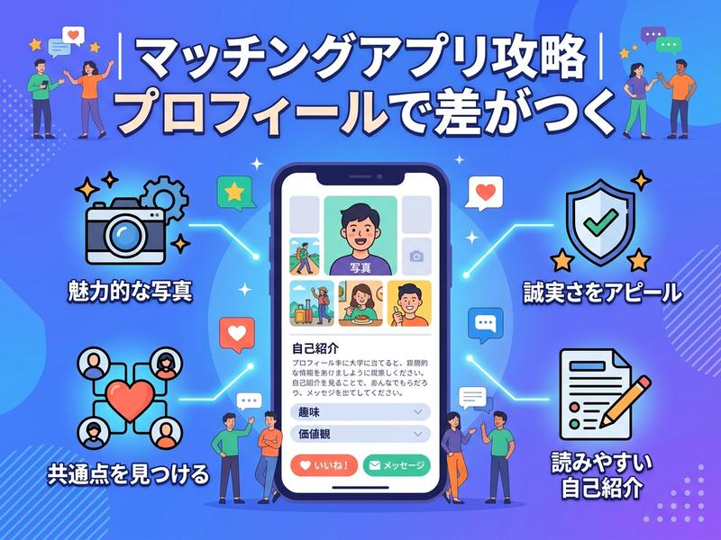 マッチングアプリのプロフィール完全ガイド｜書き方・写真・例文まで解説
