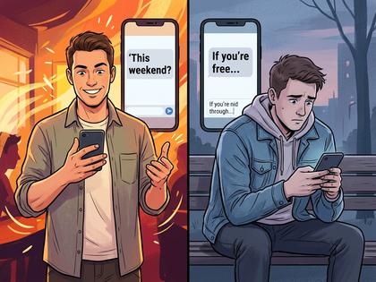 対比を表す2人の男性のイラスト