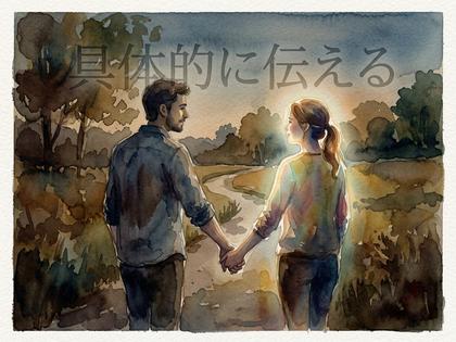 手をつないで並んで歩くカップルのシルエット