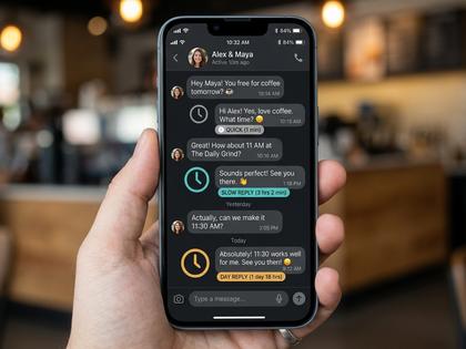 スマートフォンでメッセージのやり取りをする20代女性のイメージ