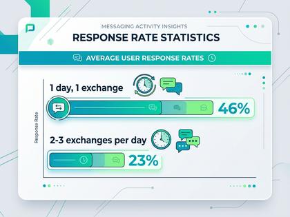 マッチングアプリの返信速度の平均を示すグラフのイメージ