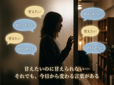 「甘えたい」「甘えられない」という感情の間で葛藤する女性。