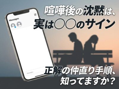 喧嘩後の沈黙と仲直りについて。スマホと背を向け合う二人。