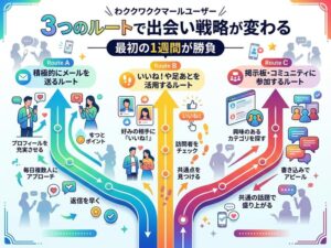 ワクワクメールの出会い方を3ルートで解説｜目的別の動き方と最初の1週間