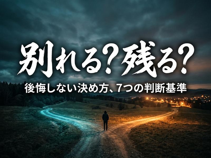 別れるかどうか迷うときの決め方｜判断基準7つと後悔しない手順