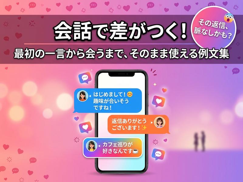 マッチングアプリの会話例まとめ｜最初から会うまで使える例文集