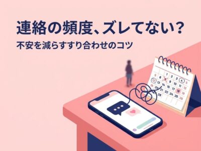 連絡頻度が合わない彼氏とどう向き合う？不安を減らす伝え方とすり合わせのコツ