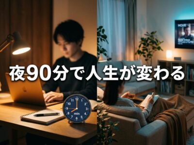 夜90分で人生が変わる。仕事とリラックスの時間の過ごし方。