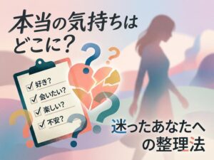 彼氏への気持ちがわからない時の整理法と見極めチェックリスト