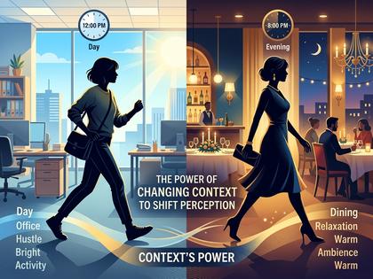 夜景の見えるレストランで、少しかしこまった服装で向き合う二人