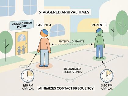 幼稚園の送迎時間、少し離れた位置で待つ母親たちの様子