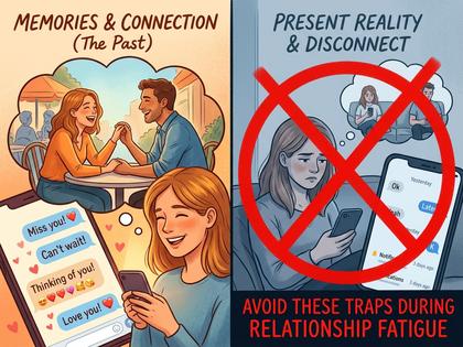 スマートフォンを握りしめて、送信前のメッセージ画面をじっと見つめている女性