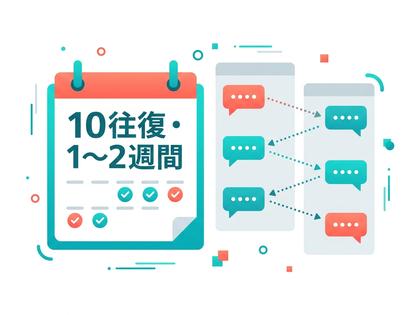 カレンダーとスマートフォンを並べ、やり取りの日数を確認しているイメージ